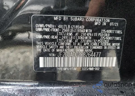 2024 Subaru Crosstrek Premium from USA, damaged, VIN JF2GUADC2R8264477